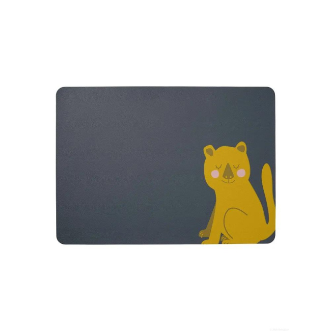Leather Optic Placemat 46x33cm Faux Leather Lion Leo