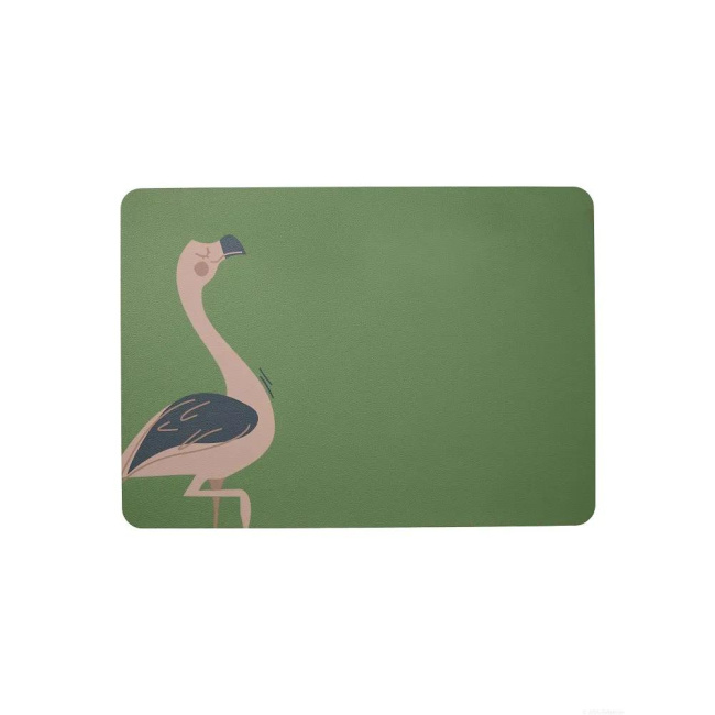 Leather Optic Placemat 46x33cm Faux Leather Flamingo Fiona