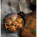 Red 28cm Cast Iron Braising Pan with Lid - 6