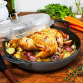Red 28cm Cast Iron Braising Pan with Lid - 5
