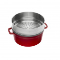 Cast Iron Cocotte with Steam Cooking Insert 5.2l 26cm Red - 8