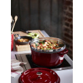 Cast Iron Cocotte with Steam Cooking Insert 5.2l 26cm Red - 2