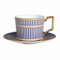 Wedgwood Prestige Anthemion Blue 11.5cm Espresso Cup Saucer - 1