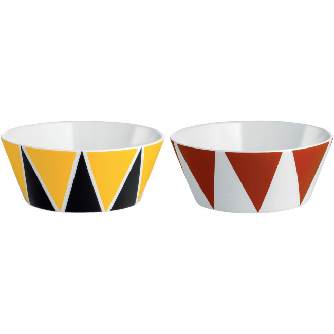 Set of 2 Circus Snack Bowls triangles