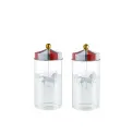 Set of 2 Circus Glass Jars