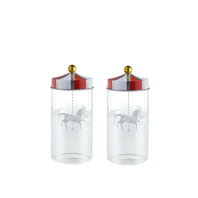 Set of 2 Circus Glass Jars