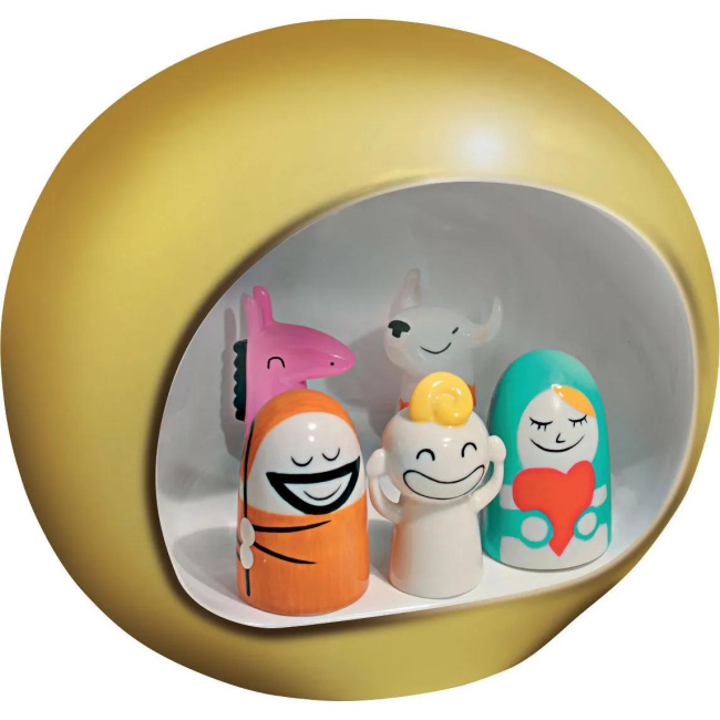 Gold Nativity Scene with Figures