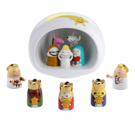 Szopka z figurkami biała