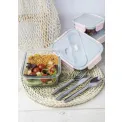 Lunchbox szklany 900ml+ sztućce grey - 5