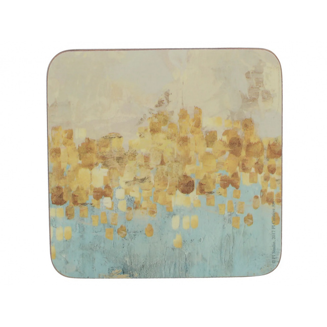 Set of 6 Golden Reflections Coasters 10x10cm - 1