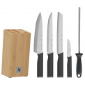Set of 4 Kineo Knives + Sharpener in Block - 1