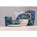 Almond Tree Blue Pitcher with Warmer - 2