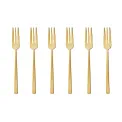 Set of 6 Rock PVD Gold Dessert Forks - 1