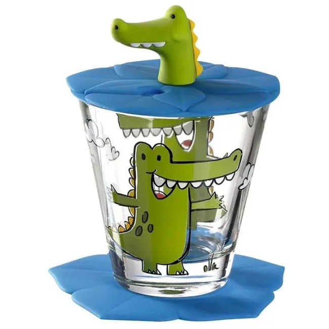 Szklanka Bambini 215ml Krokodyl + akcesoria