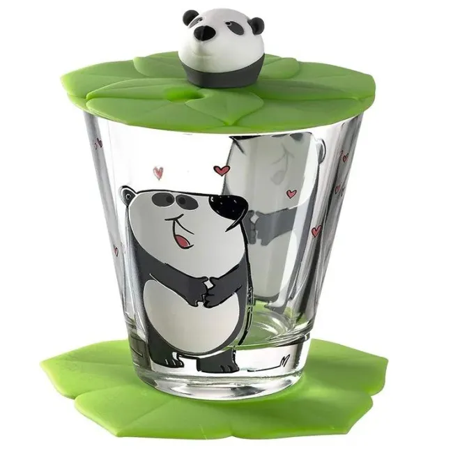 Szklanka Bambini 215ml Panda + akcesoria