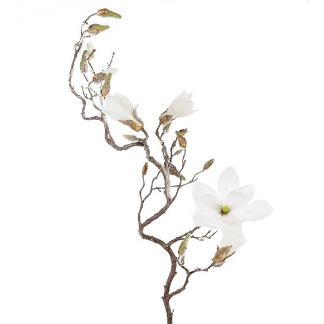 Gałązka magnolii 140cm biała ośnieżona - 1
