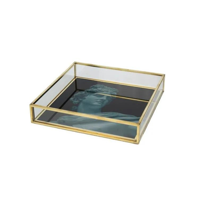 Tray Ancient Times 16x16x3cm gold