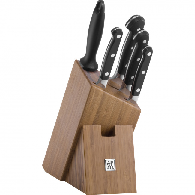 Pro Knife Set of 4 in Bamboo Block + Sharpener - 1