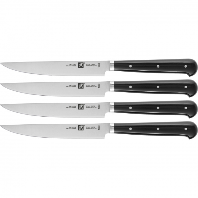 Twin Grip Steak Knife Set of 4 with Serrated Edge