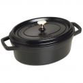 Oval Cocotte Cast Iron Pot 3.2L 27cm Black