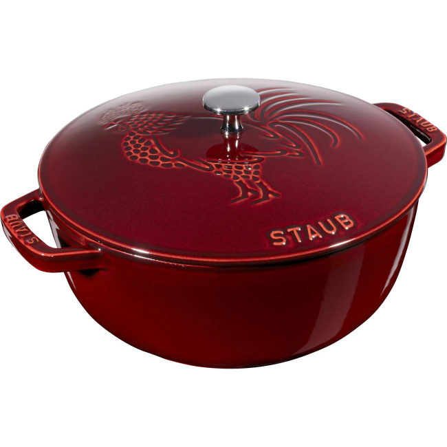 Rooster-Shaped Cast Iron Pot 3.6L 24cm Grenadine
