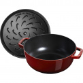 Garnek żeliwny Kogut 24cm 3,6l grenadynowy - 6