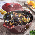 Garnek żeliwny Kogut 24cm 3,6l grenadynowy - 3