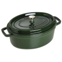 Oval Cocotte Cast Iron Pot 4.2L 29cm Green