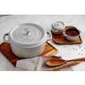 Garnek żeliwny Cocotte 12cm 400ml szary - 6