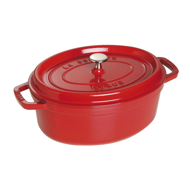 Garnek żeliwny Cocotte oval 4,2l 29cm czerwony