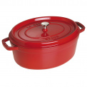 Oval Cocotte Cast Iron Pot 6.7L 33cm Red
