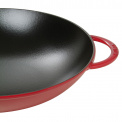 Wok żeliwny 37cm z pokrywką czerwony - 2