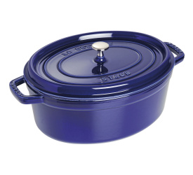 Garnek żeliwny Cocotte oval 3,2l 27cm niebieski
