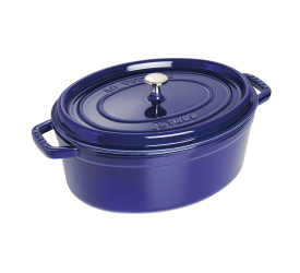 Garnek żeliwny Cocotte oval 6,7l 33cm niebieski