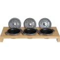 Stojak na 3 mini Cocotte drewniany - 9