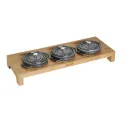 Stojak na 3 mini Cocotte drewniany