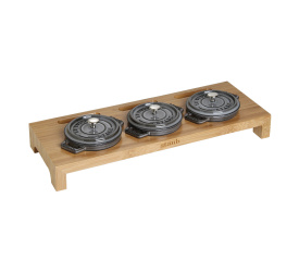 Stojak na 3 mini Cocotte drewniany