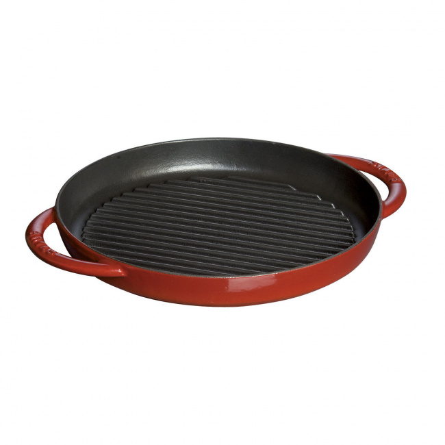 Cast Iron Grill Pan 26cm with Two Handles Red - 1
