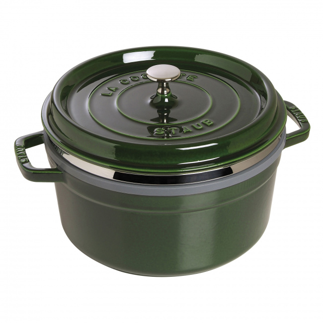 Cocotte Cast Iron Pot 5.2L 26cm with Insert Green