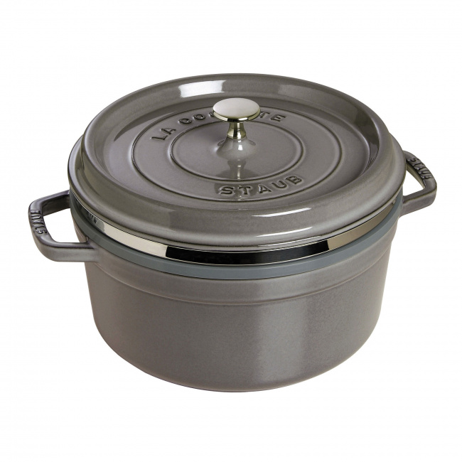 Cocotte Cast Iron Pot 5.2L 26cm with Insert Gray