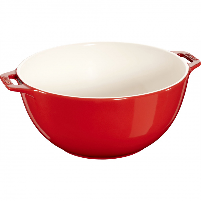 Serving Bowl 25cm with Two Handles Red