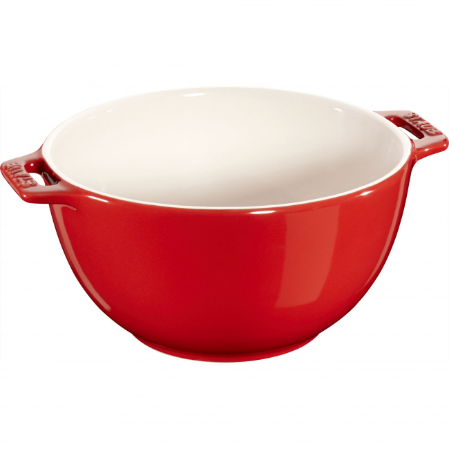 Serving Bowl 18cm with Two Handles Red