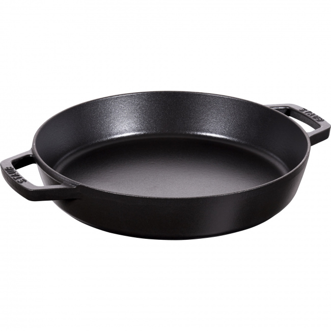 Cast Iron Skillet 34cm with Two Handles Black