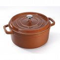 Garnek żeliwny Cocotte 22cm 2,6l cynamonowy - 1