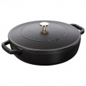 Cast Iron Braising Pan with Lid 24cm Black
