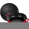 Cast Iron Braising Pan with Lid 24cm Red - 5