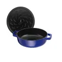 Cast Iron Braising Pan with Lid 24cm Blue - 2