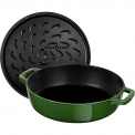 Cast Iron Braising Pan with Lid 28cm Green - 6