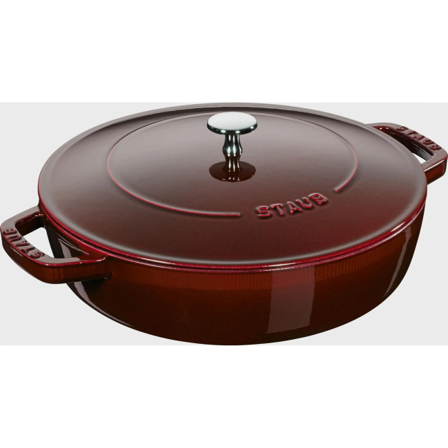 Cast Iron Braising Pan with Lid 24cm Grenadine