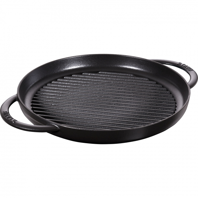 Cast Iron Grill Pan with Two Handles 30cm Black